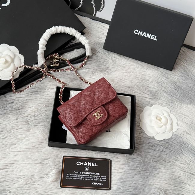 Chanel Wallet on Chain AP2401 Burgundy Chanel Wallet on Chain AP2401 Burgundy