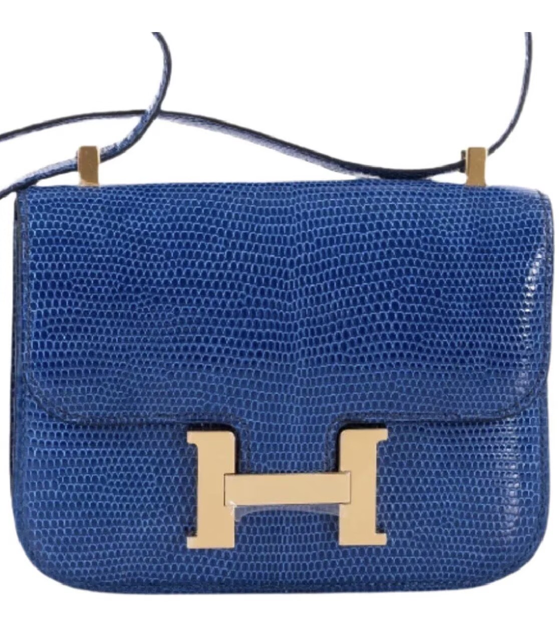 Hermes Constance 14 Micro Blue Saphir Niloticus Lizard H30120 Gold Hardware
