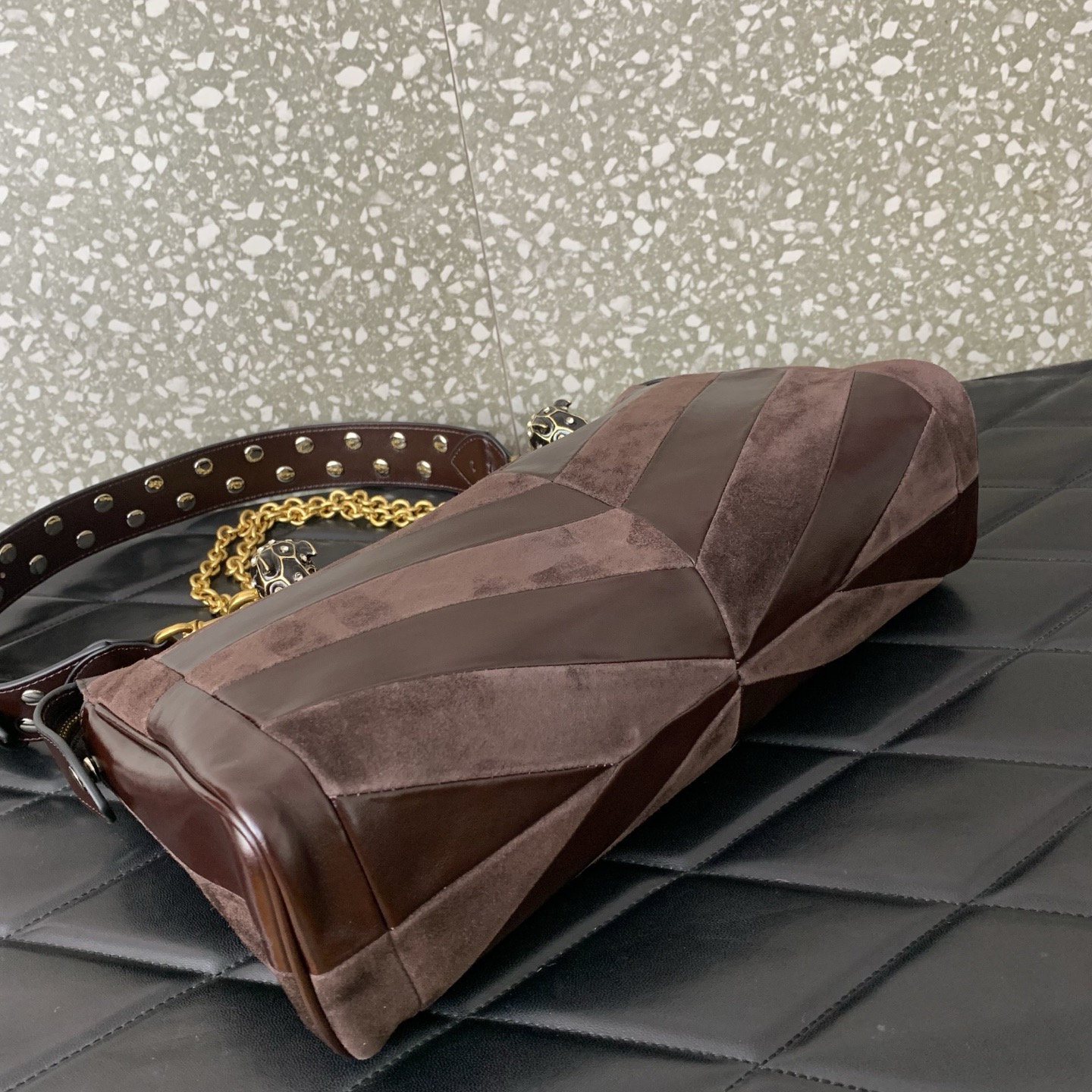 VALENTINO PANTHEA lambskin bag WB0S70 dark brown