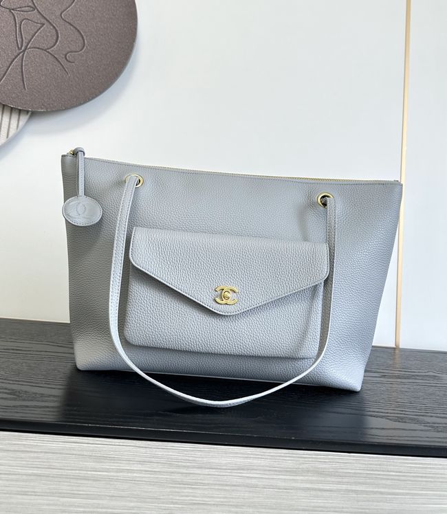 Chanel Shopping Bag Grained Calfskin AS6483 gray