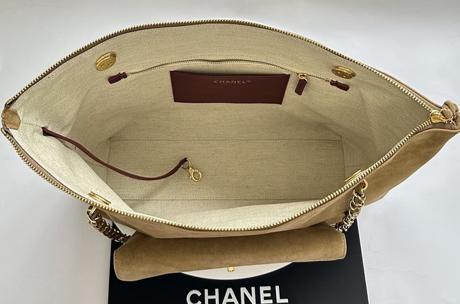 Chanel Shopping Bag Suede AS6483 apricot