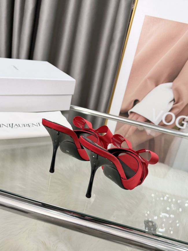 Saint Laurent BABYLONE mules in satin 10CM F6629-4