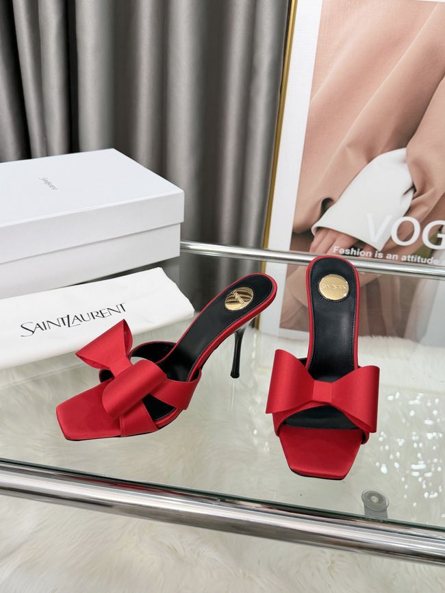 Saint Laurent BABYLONE mules in satin 10CM F6629-4