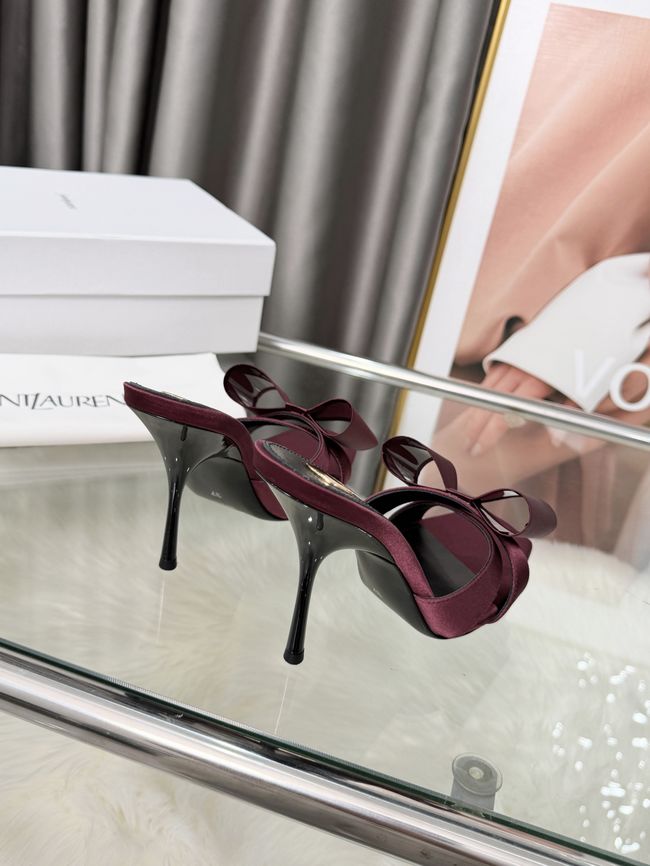 Saint Laurent BABYLONE mules in satin 10CM F6629-6