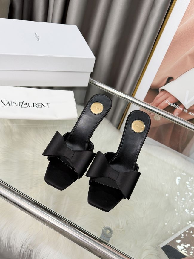 Saint Laurent BABYLONE mules in satin 10CM F6629-1