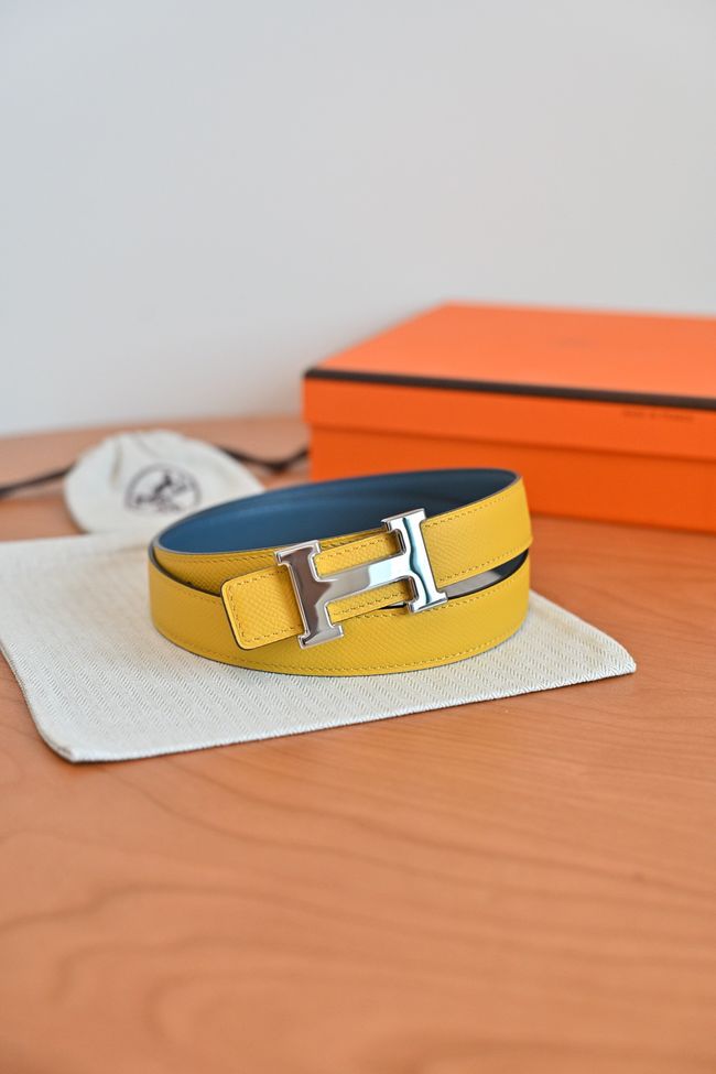 Hermes Constance buckle & double-sided leather belt 24mm H07457-4