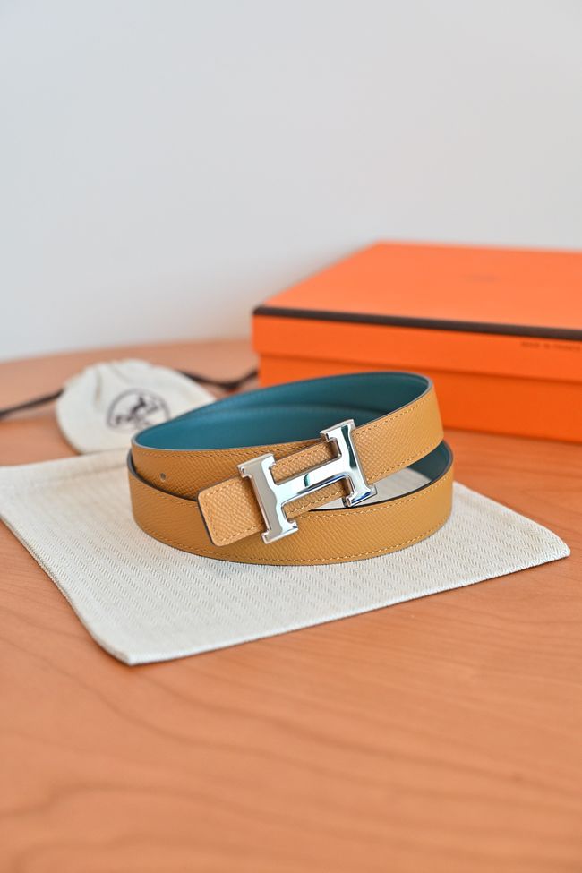 Hermes Constance buckle & double-sided leather belt 24mm H07457-7