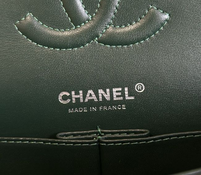 Chanel Small Flap Bag Crocodile Embossed 1112 green&silver Chanel Small Flap Bag Crocodile Embossed 1112 green&silver