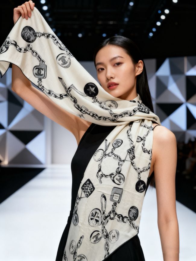 Chanel Wool and Silk Shawl AAC492-4