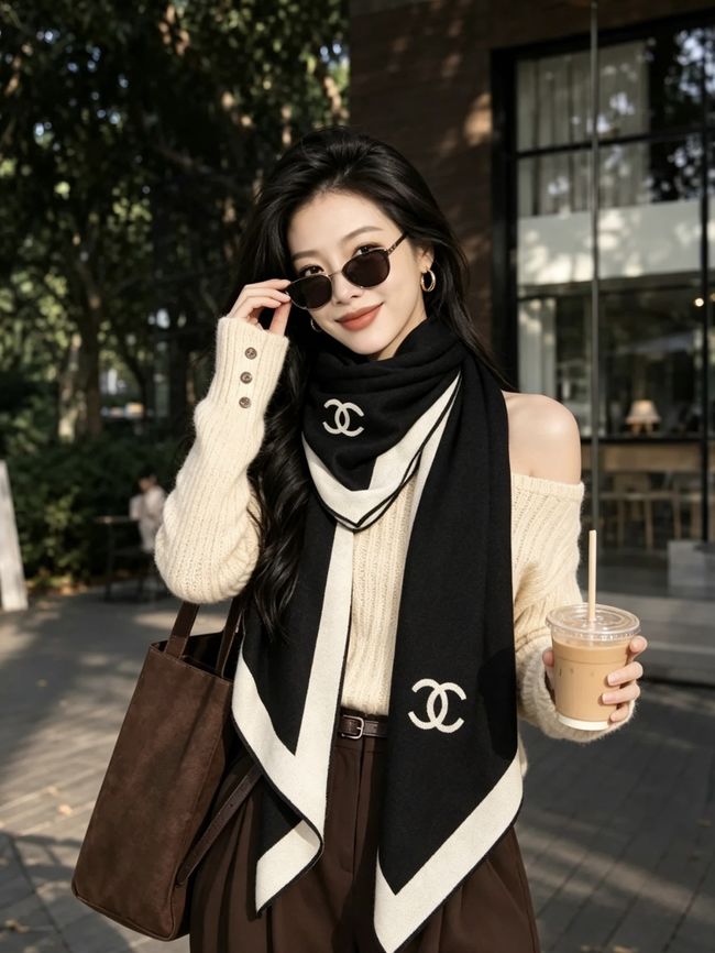 Chanel Wool and Silk Shawl AAC494-2