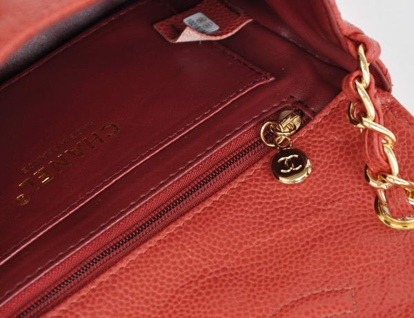Cheap Chanel Classic mini Flap Bag 1115 Red Leather Golden Hardware