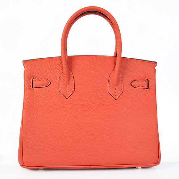 Hermes Birkin 30CM Tote Bags Pompadour Grain Leather Gold