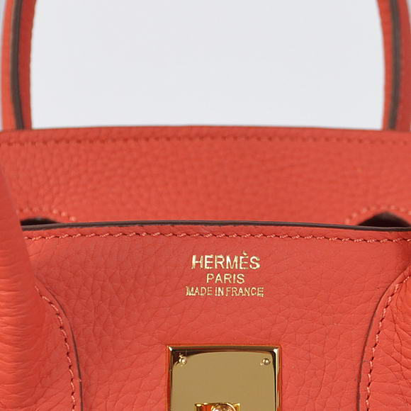 Hermes Birkin 30CM Tote Bags Pompadour Grain Leather Gold
