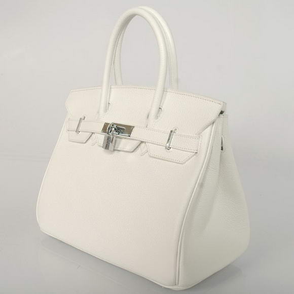 Hermes Birkin 30CM Tote Bags Smooth Togo Leather White