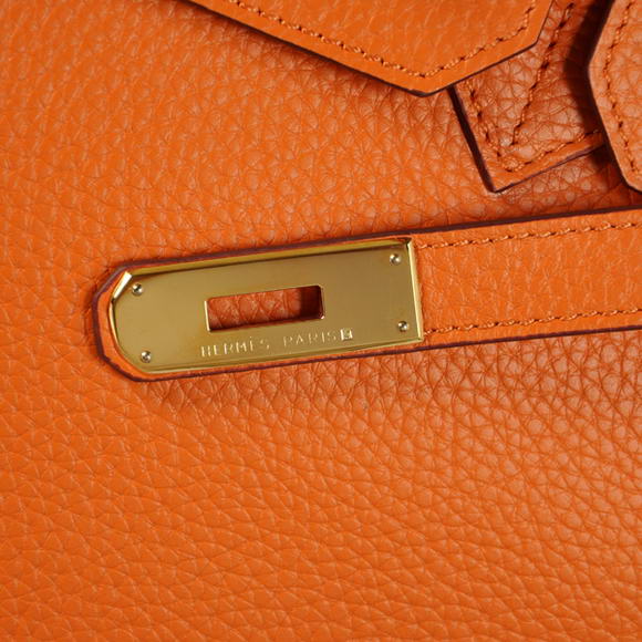 Hermes Birkin 35CM Tote Bags Togo Leather Orange Golden