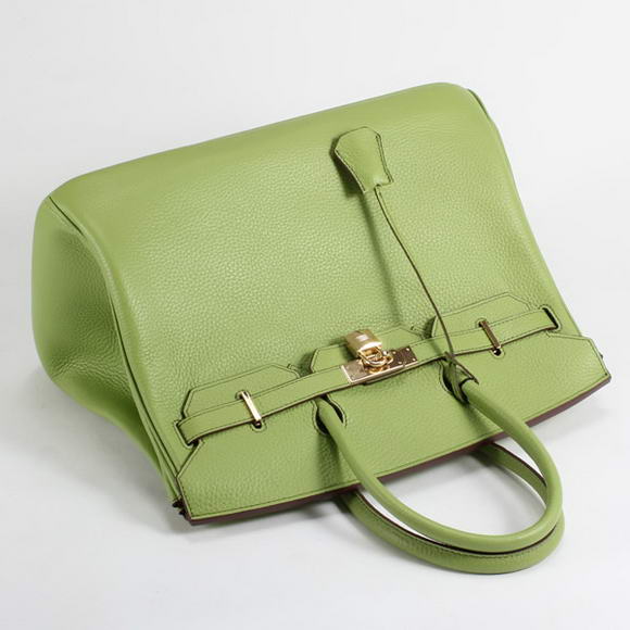 Hermes Birkin 35CM Togo Leather Handbag 6089 Green Golden