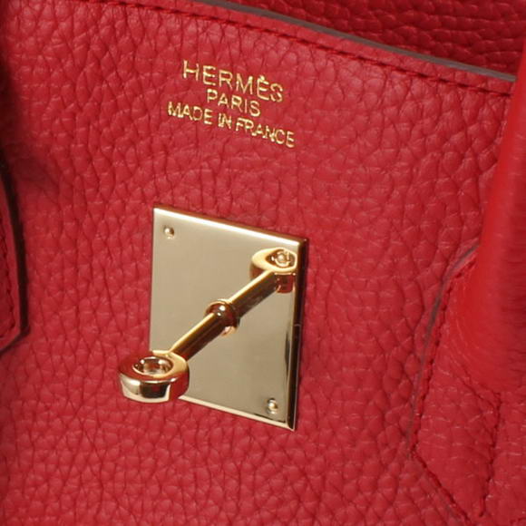 Hermes Birkin 35CM Togo Leather Handbag 6089 Red Golden