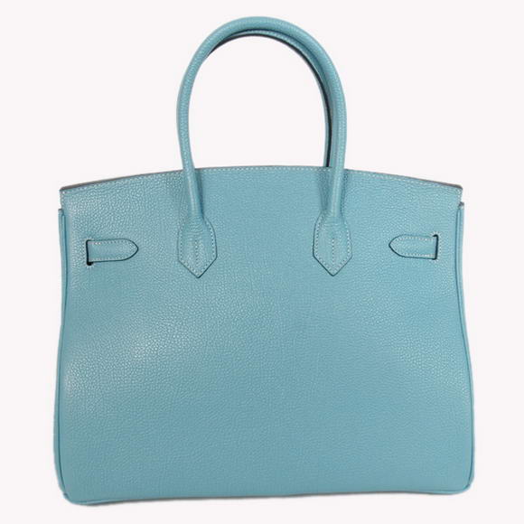 Hermes Birkin 35CM Tote Bags Smooth Togo Leather Light Blue Silver