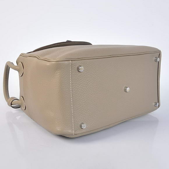 Hermes Lindy 30CM Havanne Handbags 1057 Grey Leather Silver Hardware
