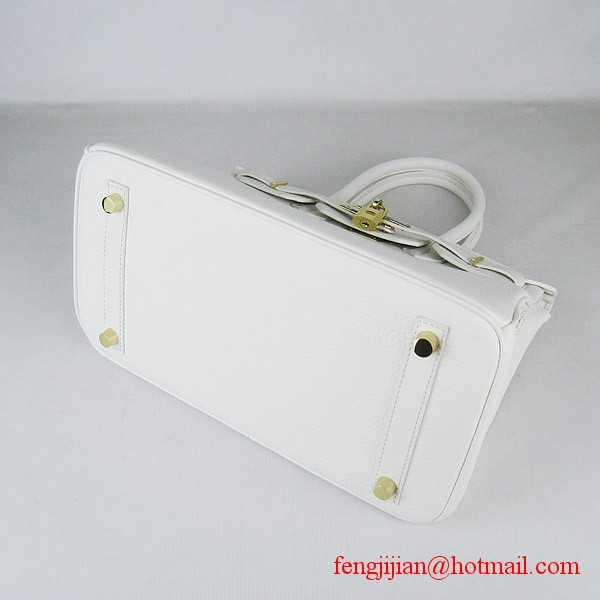 Hermes Birkin 30cm Togo Leather Bag White 6088