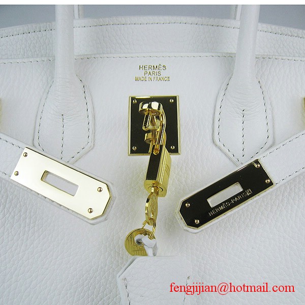 Hermes Birkin 30cm Togo Leather Bag White 6088