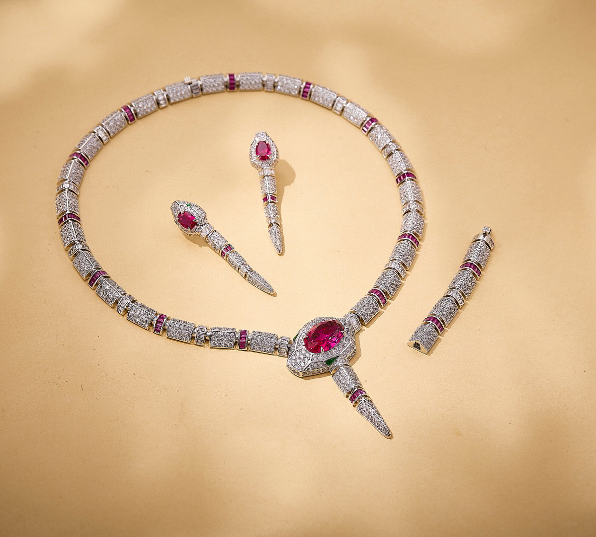 BVLGARI necklace&Earring&Bracelet BV80650 Red