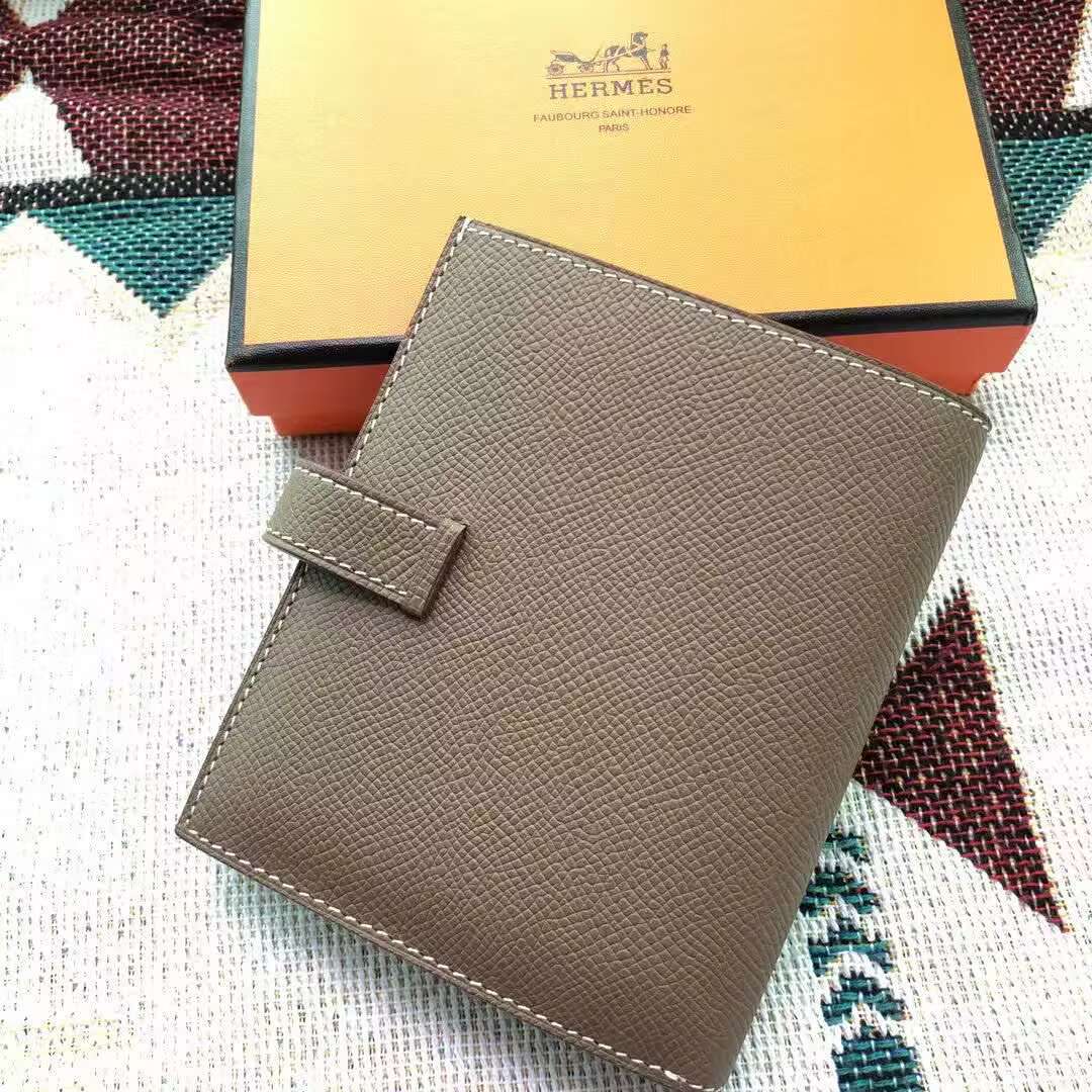 Hermes Bastia Epsom card case H2239 Gray 