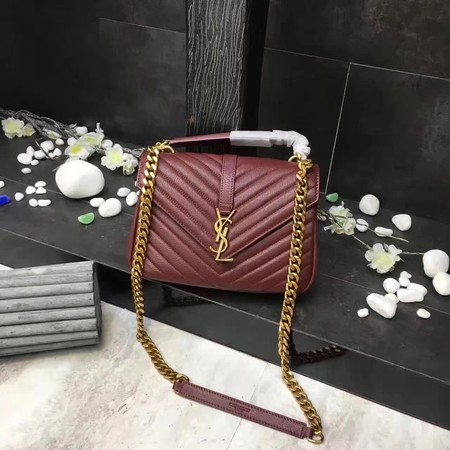YSL Classic Monogramme Red Leather Flap Bag Y392737 Gold YSL Classic Monogramme Red Leather Flap Bag Y392737 Gold